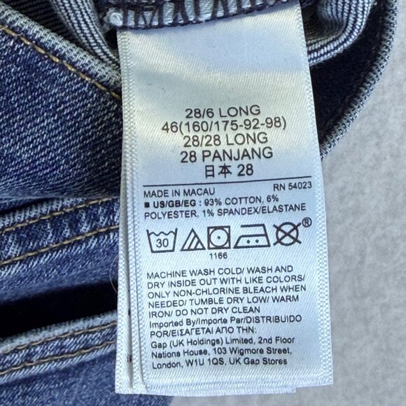 Gap Womens Blue Cotton Polyester Denim Slim Mid-Rise Stretch Jeans Size 28 - New - Picture 8 of 9